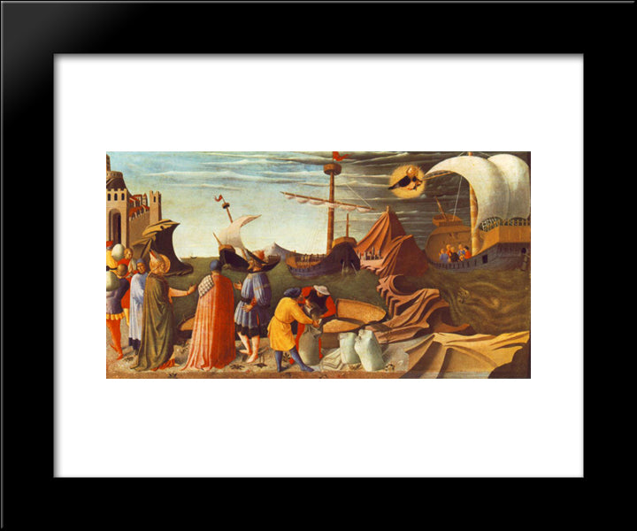 Story Of St Nicholas 20x24 Black Modern Wood Framed Art Print Poster by Angelico, Fra