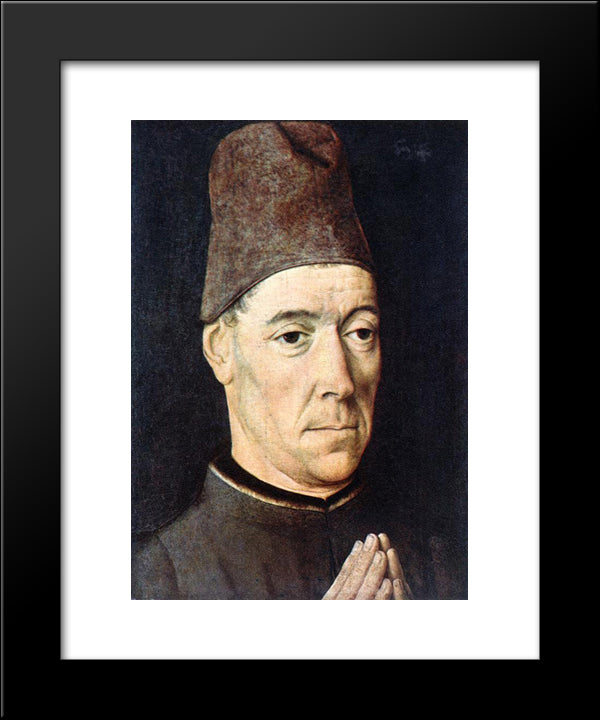Portrait Of A Man 20x24 Black Modern Wood Framed Art Print Poster by Bouts, Dirck
