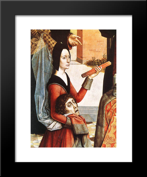 The Ordeal By Fire (Detail) 20x24 Black Modern Wood Framed Art Print Poster by Bouts, Dirck