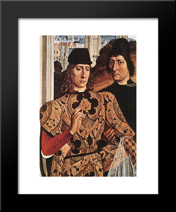 The Ordeal By Fire (Detail) 20x24 Black Modern Wood Framed Art Print Poster by Bouts, Dirck