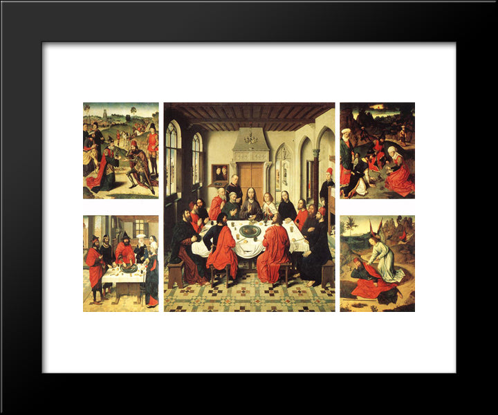 Altarpiece Of The Holy Sacrament 20x24 Black Modern Wood Framed Art Print Poster by Bouts, Dirck