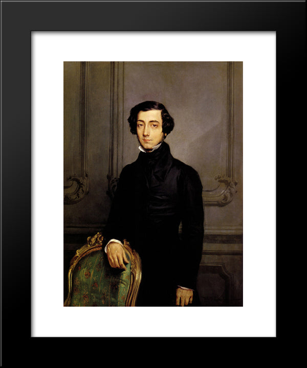 Portrait Of Alexis De Toqueville 20x24 Black Modern Wood Framed Art Print Poster by Chasseriau, Theodore