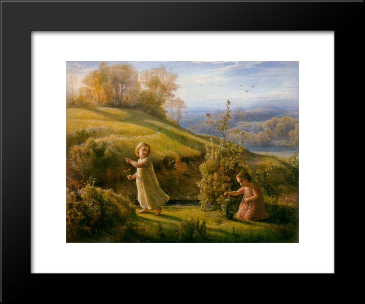 Le Poeme De L'Ame ' Le Printemps 20x24 Black Modern Wood Framed Art Print Poster by Janmot, Anne Francois Louis