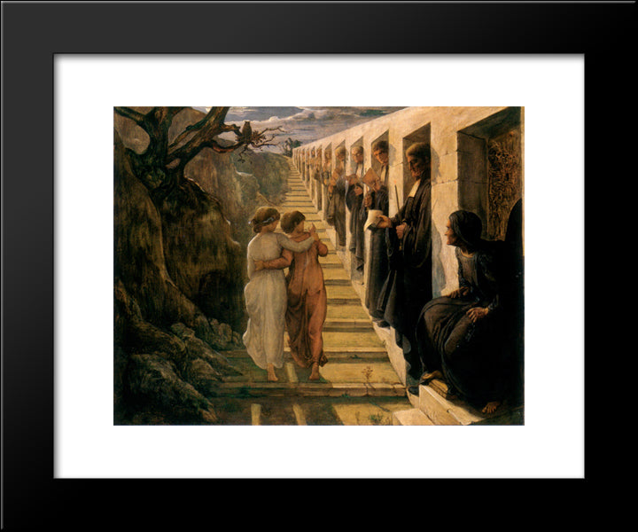 Le Poeme De L'Ame ' Le Mauvais Sentier 20x24 Black Modern Wood Framed Art Print Poster by Janmot, Anne Francois Louis