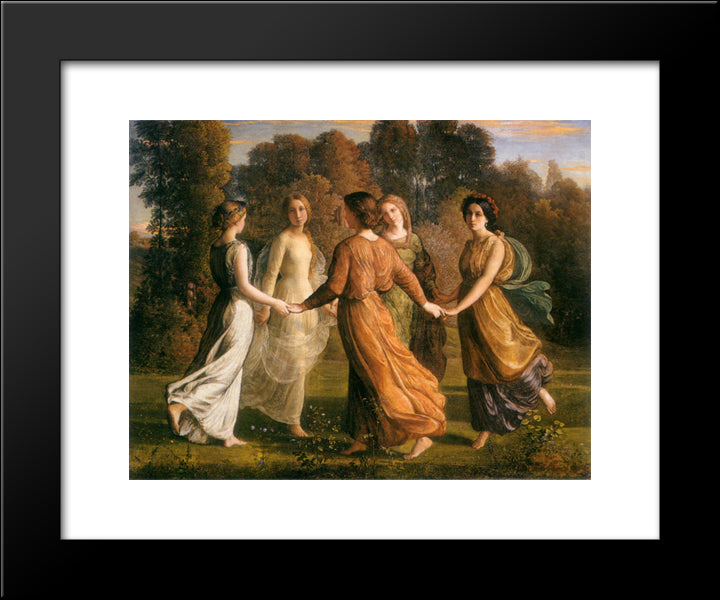 Le Poeme De L'Ame ' Rayons Du Soleil 20x24 Black Modern Wood Framed Art Print Poster by Janmot, Anne Francois Louis