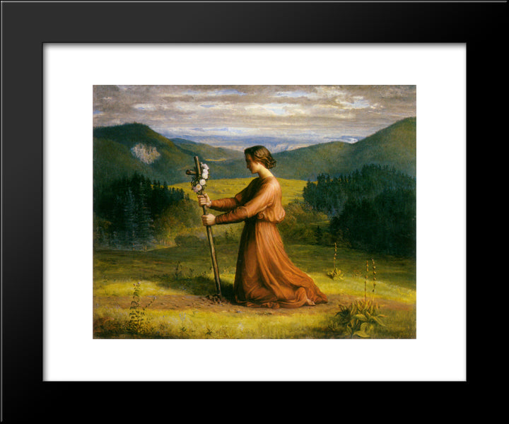 Le Poeme De L'Ame ' Realite 20x24 Black Modern Wood Framed Art Print Poster by Janmot, Anne Francois Louis