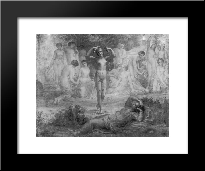 Le Poeme De L'Ame ' Reve De Feu 20x24 Black Modern Wood Framed Art Print Poster by Janmot, Anne Francois Louis