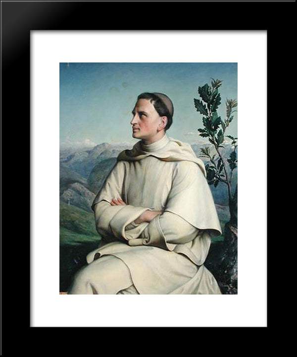 Henri Lacordaire At Sorreze 20x24 Black Modern Wood Framed Art Print Poster by Janmot, Anne Francois Louis