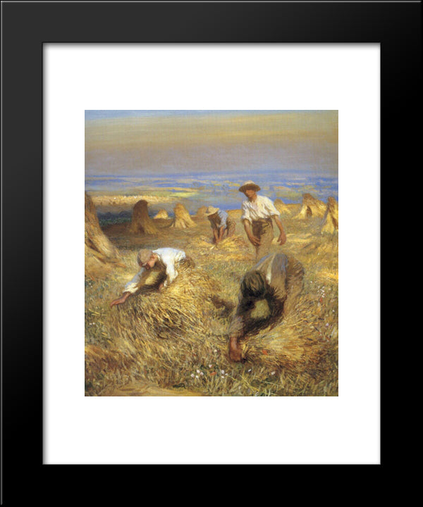 Harvesting The Sheaves 20x24 Black Modern Wood Framed Art Print Poster by Clausen, Sir George