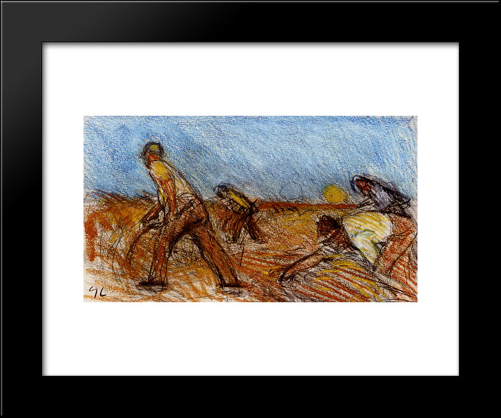 Study For 'Harvest' 20x24 Black Modern Wood Framed Art Print Poster by Clausen, Sir George