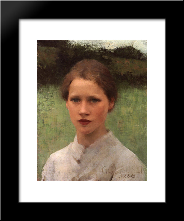 A Village Maiden 20x24 Black Modern Wood Framed Art Print Poster by Clausen, Sir George