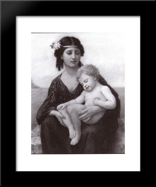 By The Seashore 20x24 Black Modern Wood Framed Art Print Poster by Bouguereau, Elizabeth Jane Gardner
