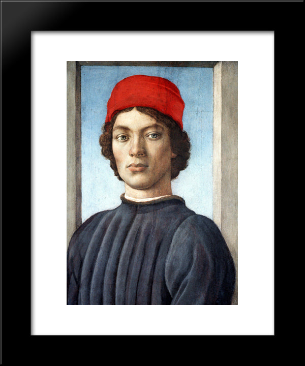 Portrait Of A Youth 20x24 Black Modern Wood Framed Art Print Poster by Lippi, Filippino