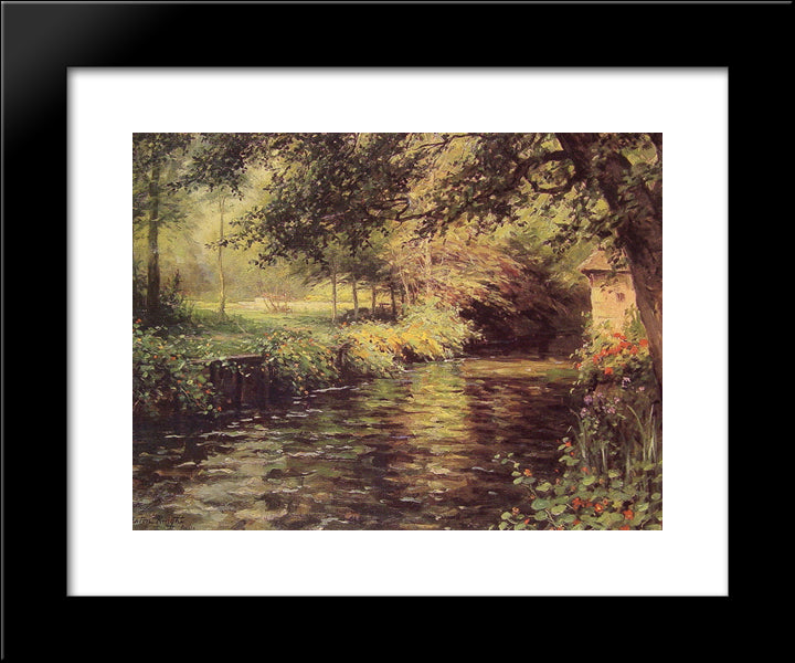 A Sunny Morning At Beaumont'Le Roger 20x24 Black Modern Wood Framed Art Print Poster by Knight, Louis Aston