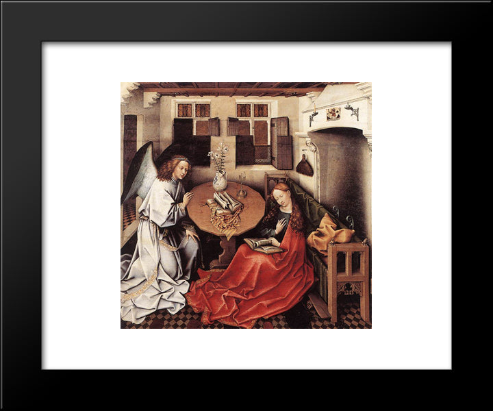 Annunciation 20x24 Black Modern Wood Framed Art Print Poster by Campin, Robert