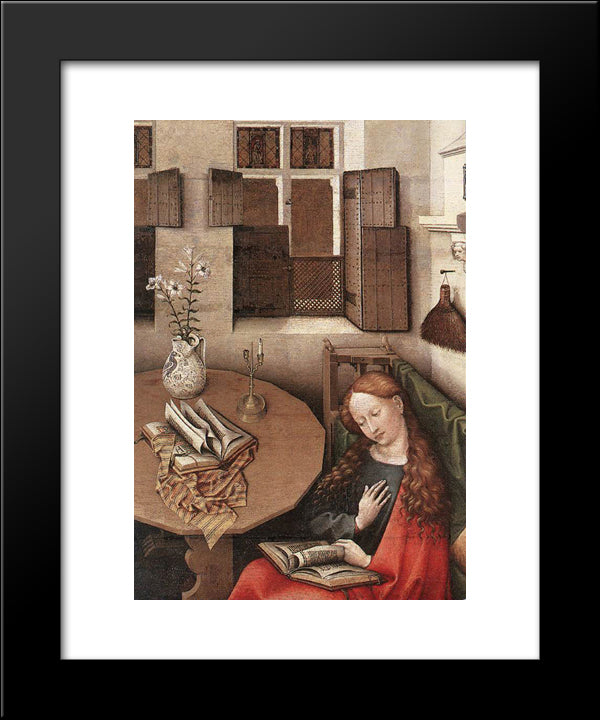 Annunciation (Detail) 20x24 Black Modern Wood Framed Art Print Poster by Campin, Robert
