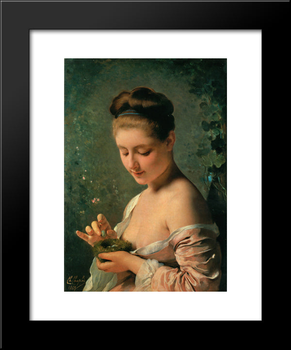 La Ragazza Col Nido 20x24 Black Modern Wood Framed Art Print Poster by Chaplin, Charles Joshua