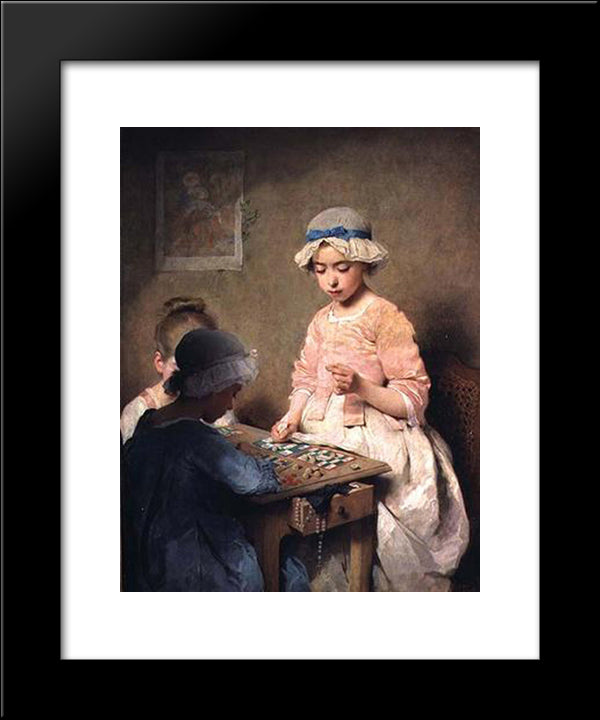 The Game Of Lotto 20x24 Black Modern Wood Framed Art Print Poster by Chaplin, Charles Joshua