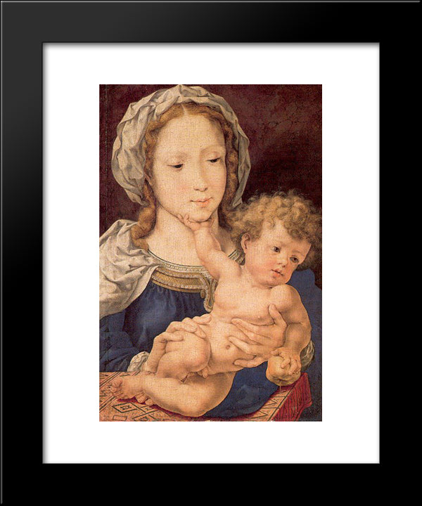 Virgin And Child 20x24 Black Modern Wood Framed Art Print Poster by Mabuse
