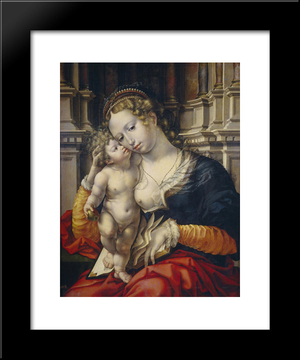 Madonna And Child 20x24 Black Modern Wood Framed Art Print Poster by Mabuse