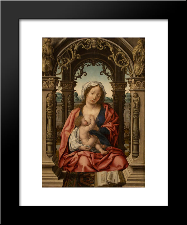 Madonna And Child 20x24 Black Modern Wood Framed Art Print Poster by Mabuse