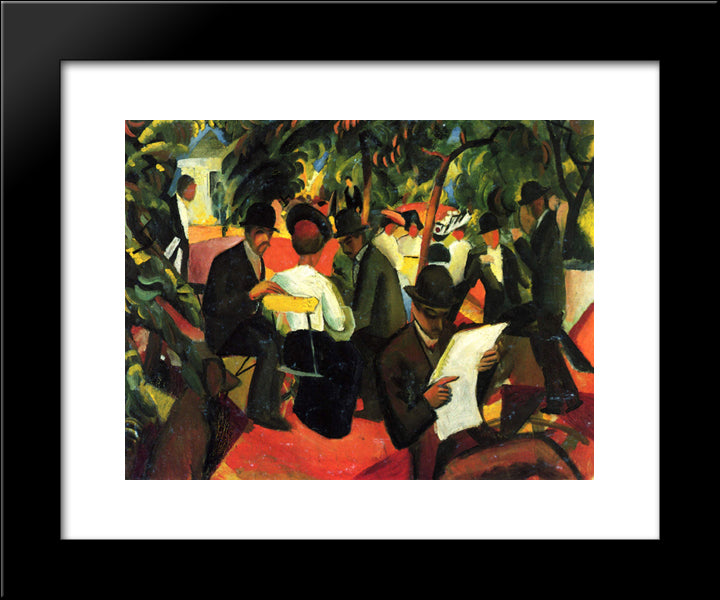 Garden Restaurant 20x24 Black Modern Wood Framed Art Print Poster by Macke, August