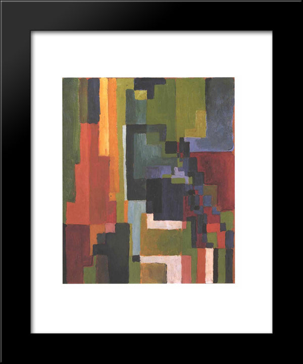 Colourfull Shapes 20x24 Black Modern Wood Framed Art Print Poster by Macke, August