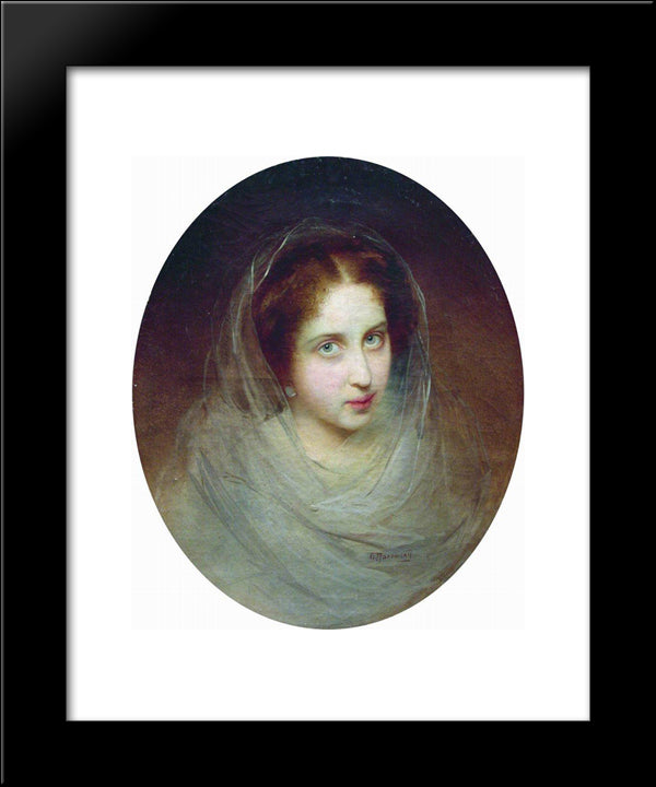 Female Portrait 20x24 Black Modern Wood Framed Art Print Poster by Makovsky, Konstantin