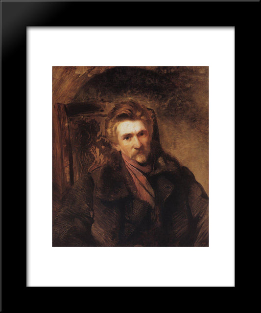 Portrait Of Artist Alexander Popov 20x24 Black Modern Wood Framed Art Print Poster by Makovsky, Konstantin