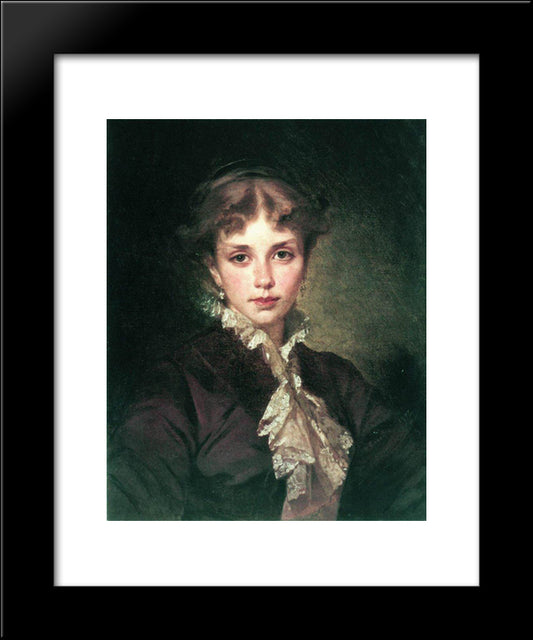 Female Portrait 20x24 Black Modern Wood Framed Art Print Poster by Makovsky, Konstantin