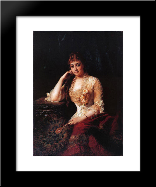 Female Portrait 20x24 Black Modern Wood Framed Art Print Poster by Makovsky, Konstantin