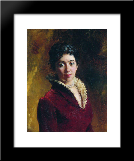 Female Portrait 20x24 Black Modern Wood Framed Art Print Poster by Makovsky, Konstantin
