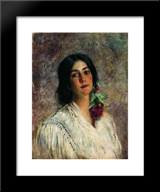 Female Portrait 20x24 Black Modern Wood Framed Art Print Poster by Makovsky, Konstantin