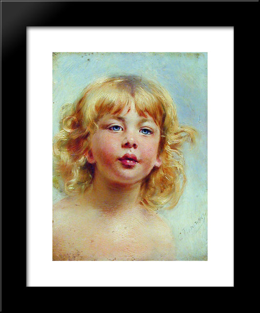 Portrait Of The Girl 20x24 Black Modern Wood Framed Art Print Poster by Makovsky, Konstantin