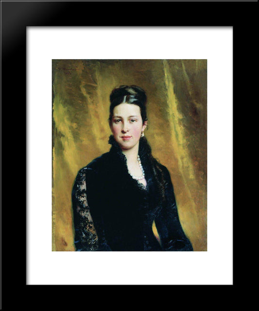 Female Portrait 20x24 Black Modern Wood Framed Art Print Poster by Makovsky, Konstantin