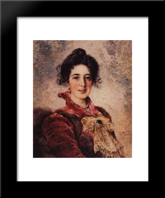 Female Portrait 20x24 Black Modern Wood Framed Art Print Poster by Makovsky, Konstantin