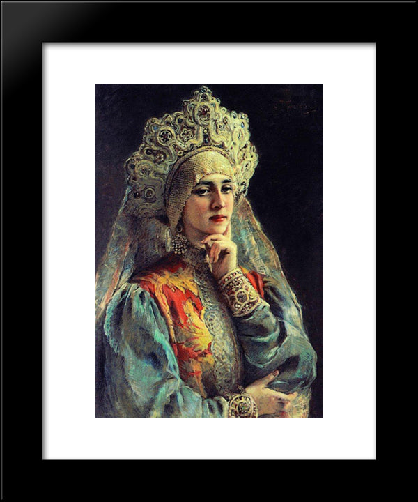 Russian Beauty 20x24 Black Modern Wood Framed Art Print Poster by Makovsky, Konstantin