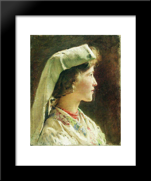 Portrait Of The Girl 20x24 Black Modern Wood Framed Art Print Poster by Makovsky, Konstantin