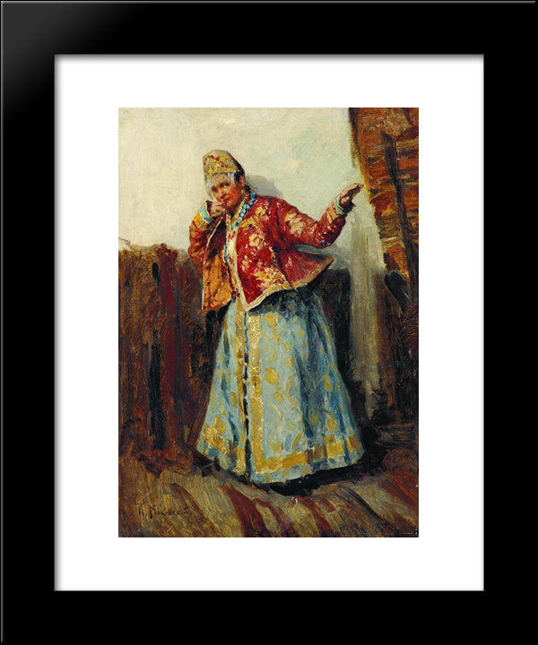 Boyaryshnya 20x24 Black Modern Wood Framed Art Print Poster by Makovsky, Konstantin