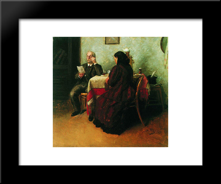 A Letter 20x24 Black Modern Wood Framed Art Print Poster by Makovsky, Vladimir