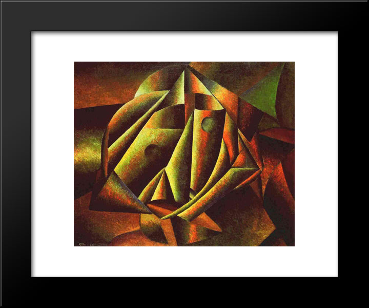 Head Of A Peasant Girl 20x24 Black Modern Wood Framed Art Print Poster by Malevich, Kazimir