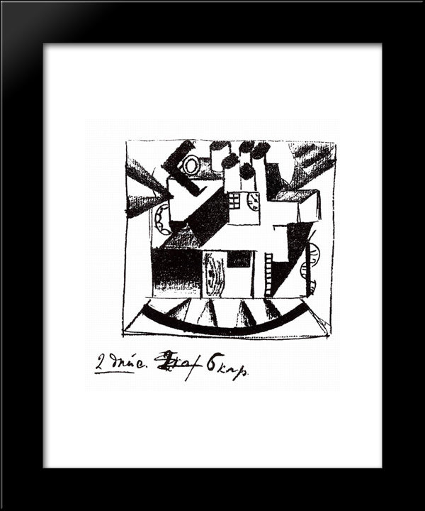 Home 20x24 Black Modern Wood Framed Art Print Poster by Malevich, Kazimir
