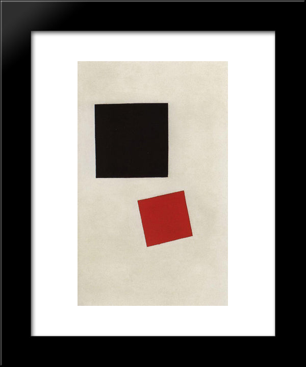 Black Square And Red Square 20x24 Black Modern Wood Framed Art Print Poster by Malevich, Kazimir