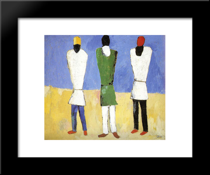 Peasants 20x24 Black Modern Wood Framed Art Print Poster by Malevich, Kazimir