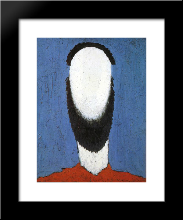 Head Of Peasant 20x24 Black Modern Wood Framed Art Print Poster by Malevich, Kazimir
