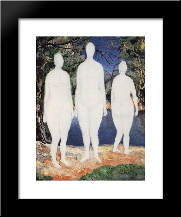 Bathers 20x24 Black Modern Wood Framed Art Print Poster by Malevich, Kazimir