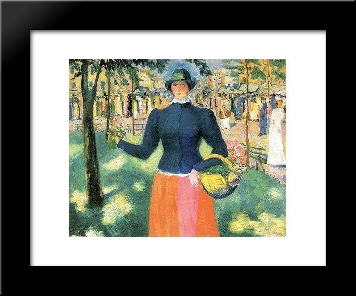 Flowergirl 20x24 Black Modern Wood Framed Art Print Poster by Malevich, Kazimir