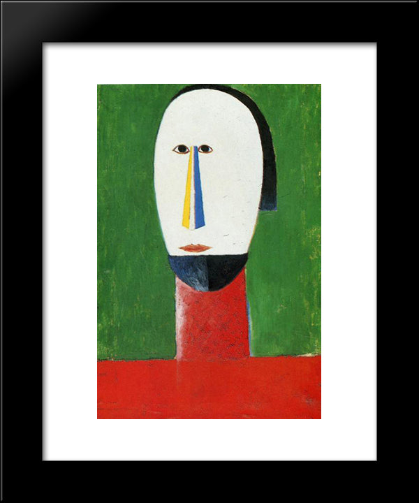 Head 20x24 Black Modern Wood Framed Art Print Poster by Malevich, Kazimir