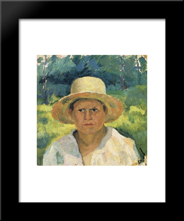 Head Of The Boy In A Hat 20x24 Black Modern Wood Framed Art Print Poster by Malevich, Kazimir
