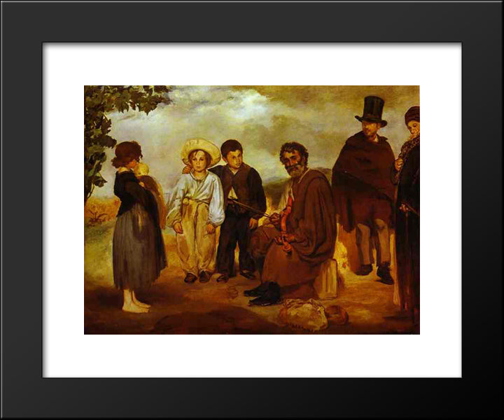 The Old Musician 20x24 Black Modern Wood Framed Art Print Poster by Manet, Edouard
